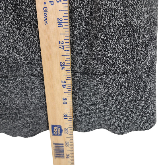 Zara S Womens Cardigan Sweater Gray Black Oversized Open Front Faux Leather - Picture 5 of 13